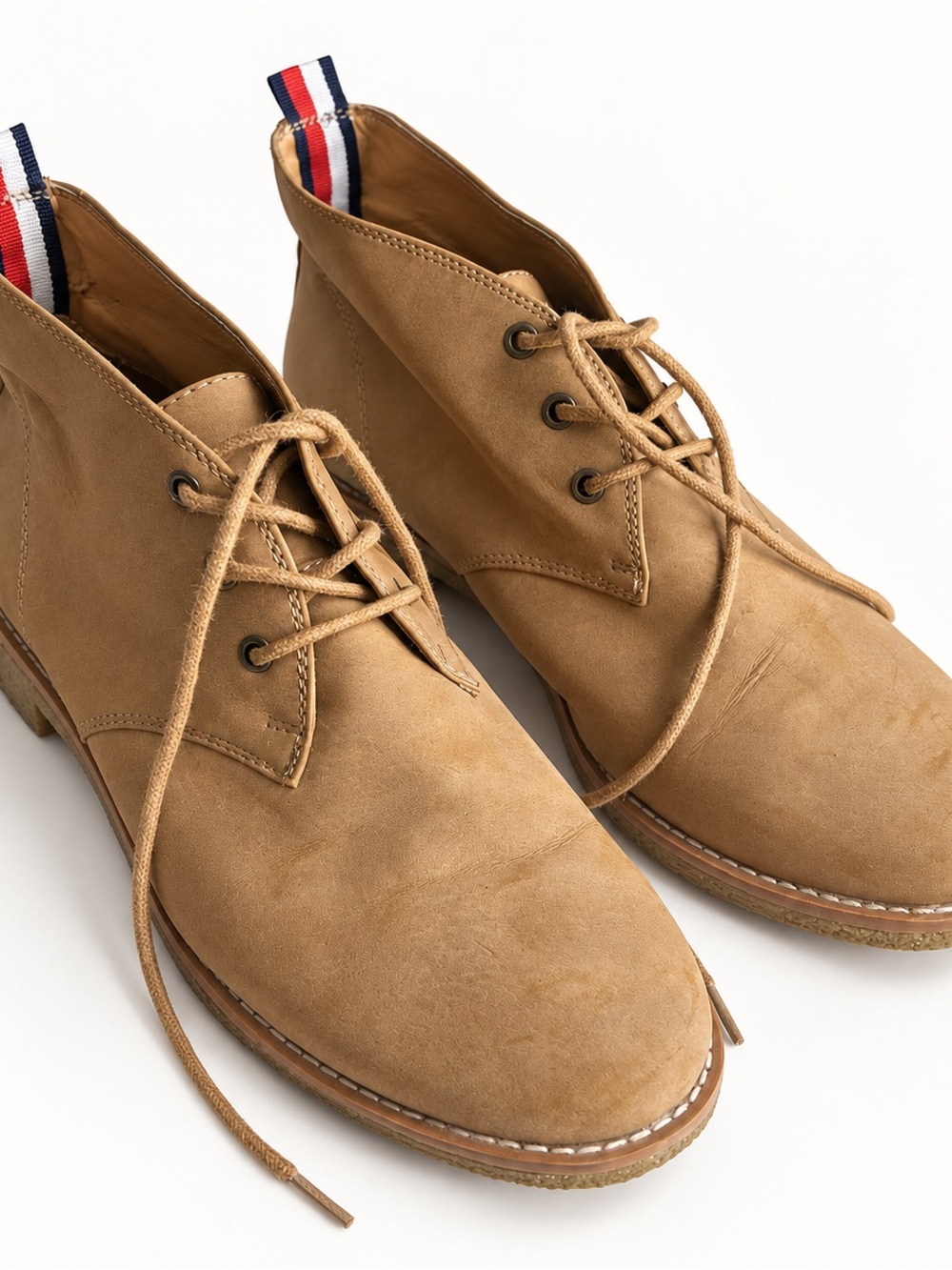 Tommy Hilfiger Men’s Tan Faux Suede Chukka Boots Size 9.5M
